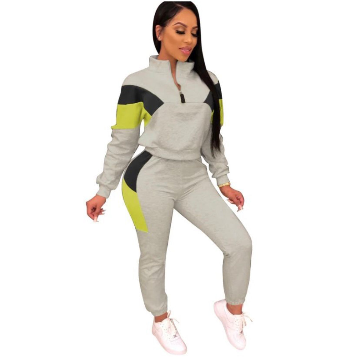 GREY & GREEN TRACKSUIT